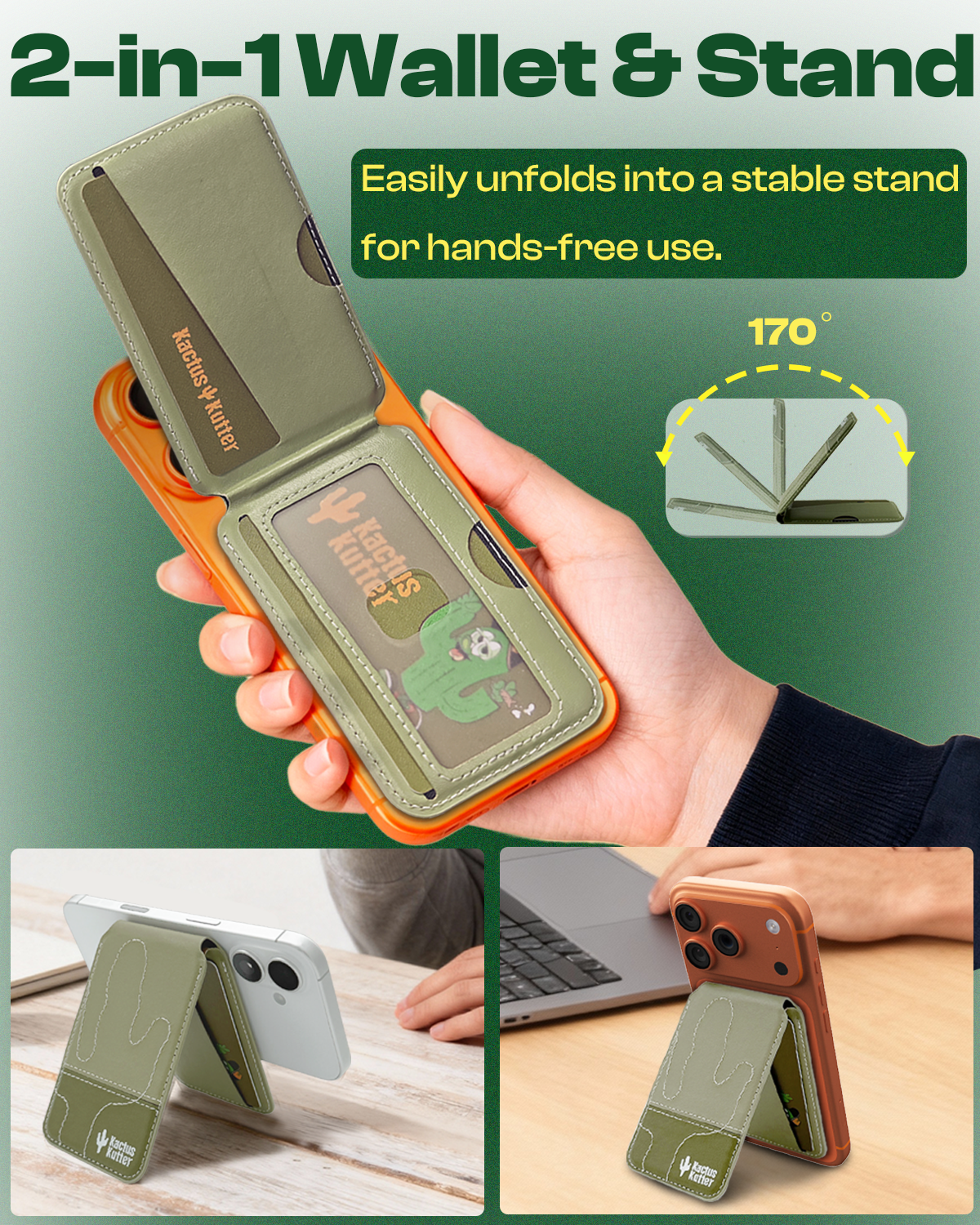 KactusKutter Magnetic Card Wallet MagSafe