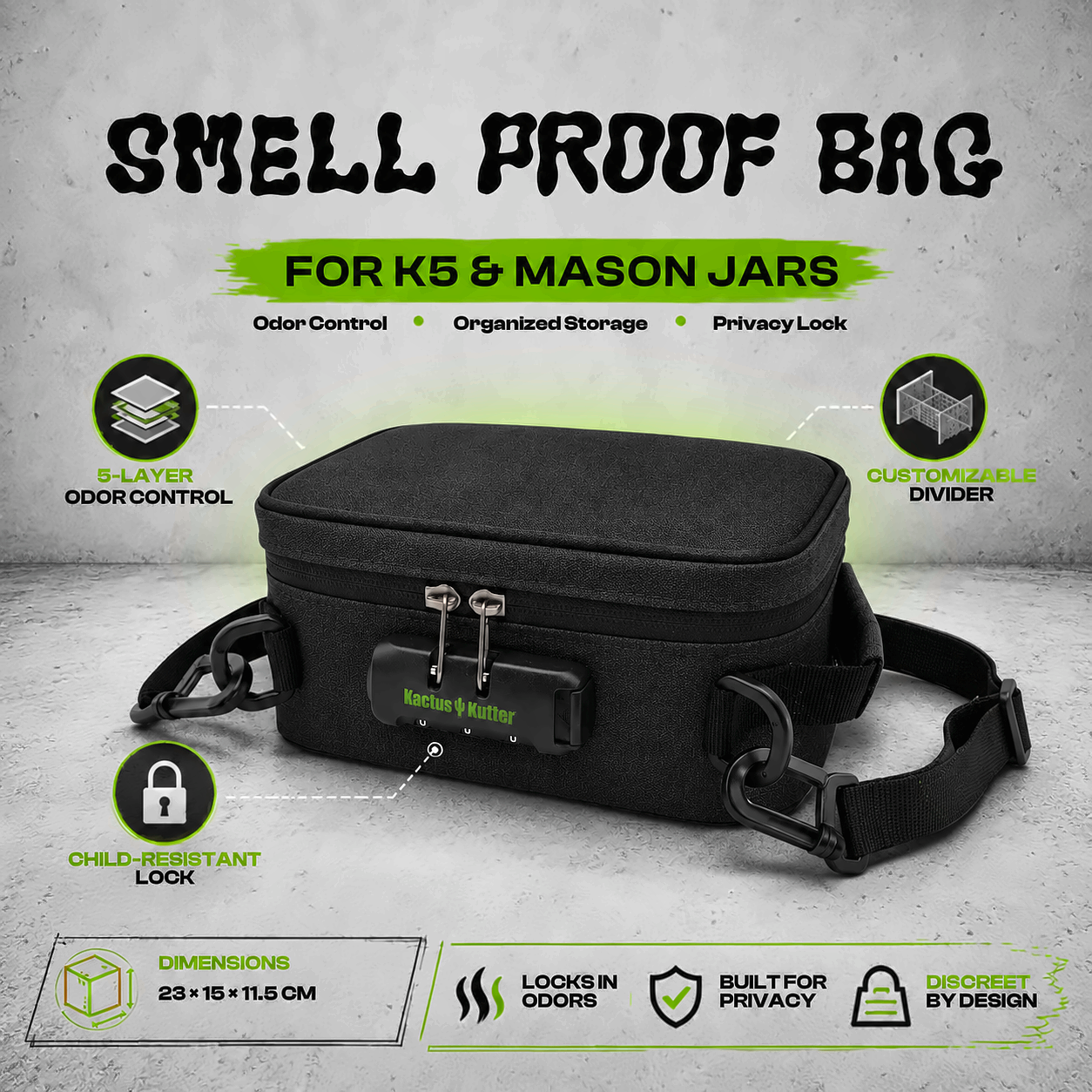 KactusKutter KB03 Smell Proof Bag For K5 Grinder and Accessories