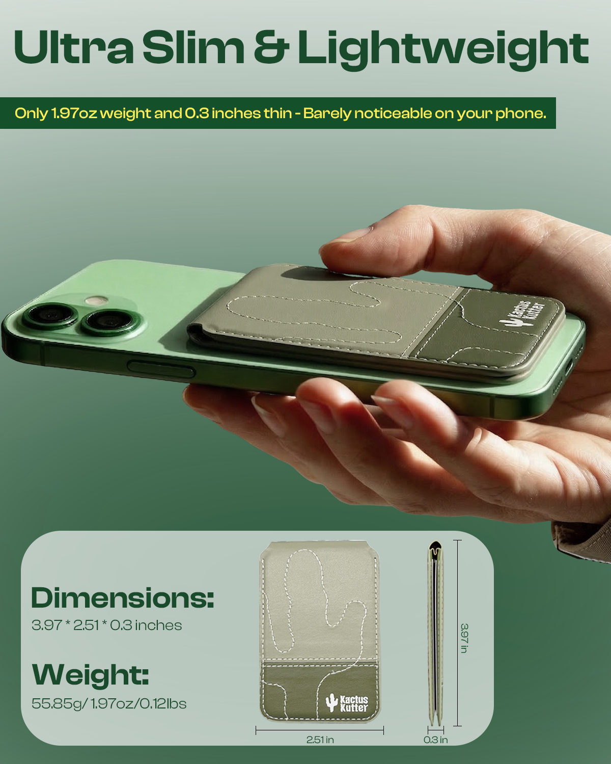 KactusKutter Magnetic Card Wallet MagSafe