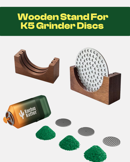 KactusKutter K5 Grinder Discs Holder Reusable Wooden Stand for 51/58mm Discs - Holder Only