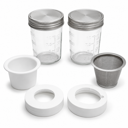 KactusKutter 16oz Mason Jar Kit 2Pack With Kief Catcher & 3D Printing PETG Adapter Compatible with K5/K2 Pro