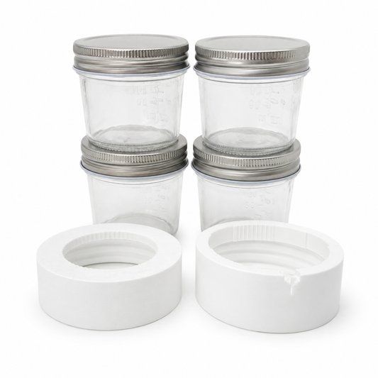 KactusKutter 4oz Mason Jar Kit 4Pack With 3D Printing PETG Adapter Compatible with K5/K2 Pro
