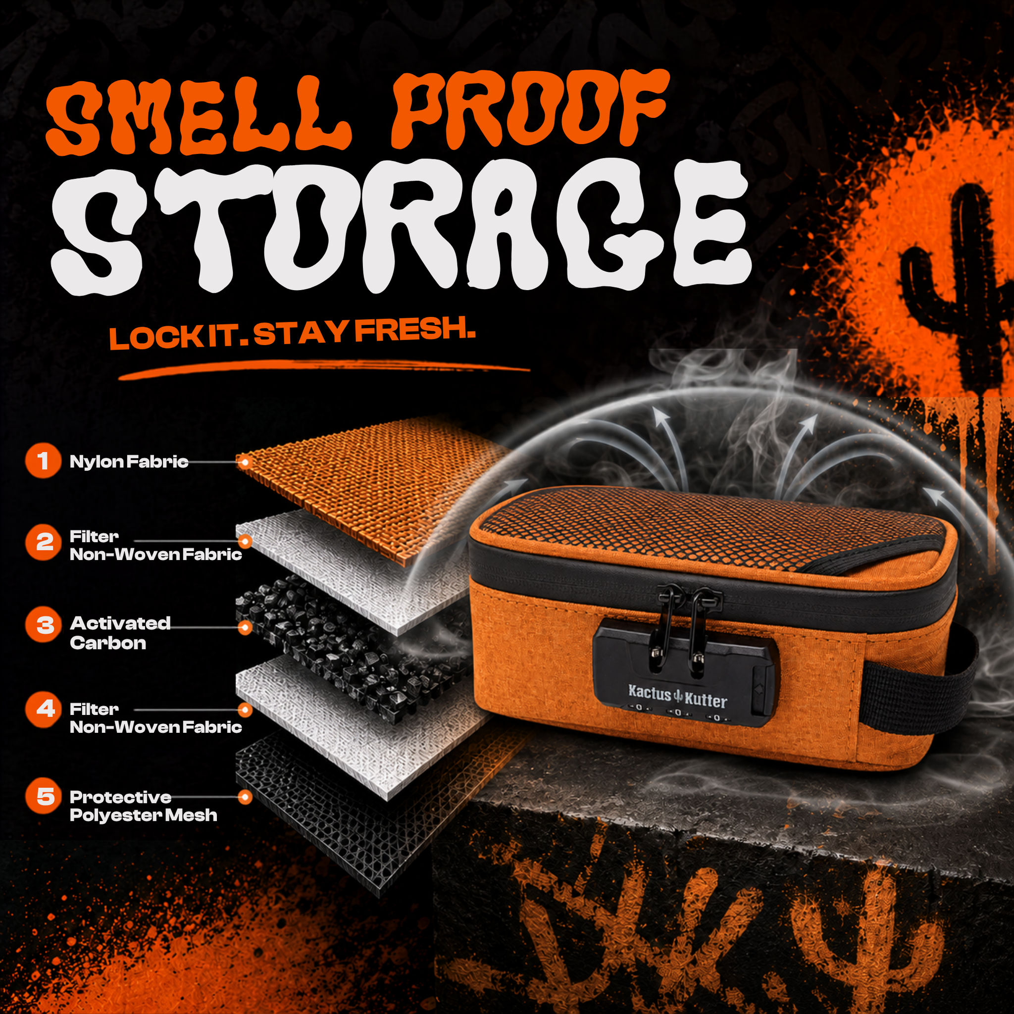 KactusKutter Smell Proof Bag For K1 Pro/K2 Pro Grinder and Accessories