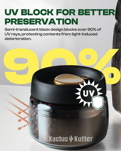 KACTUSKUTTER Vacuum Sealed Jar 400ml Airtight Containers Smell Proof Storage For Herb