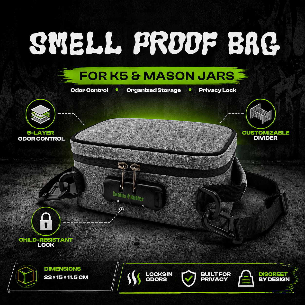 KactusKutter KB03 Smell Proof Bag For K5 Grinder and Accessories