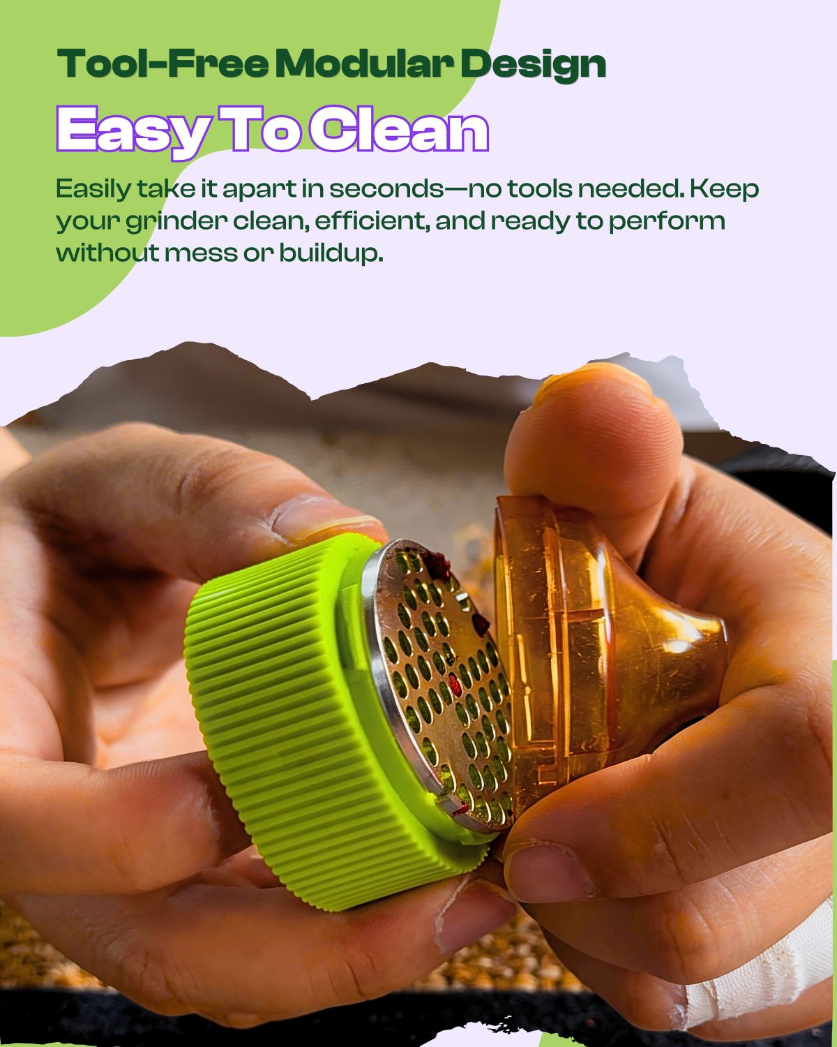 KactusKutter K1 Pro Electric Herb Grinder Automatic 1.5 Grams Spice Mill One-Handed Operation Portable Grinder - Amethyst Pulse