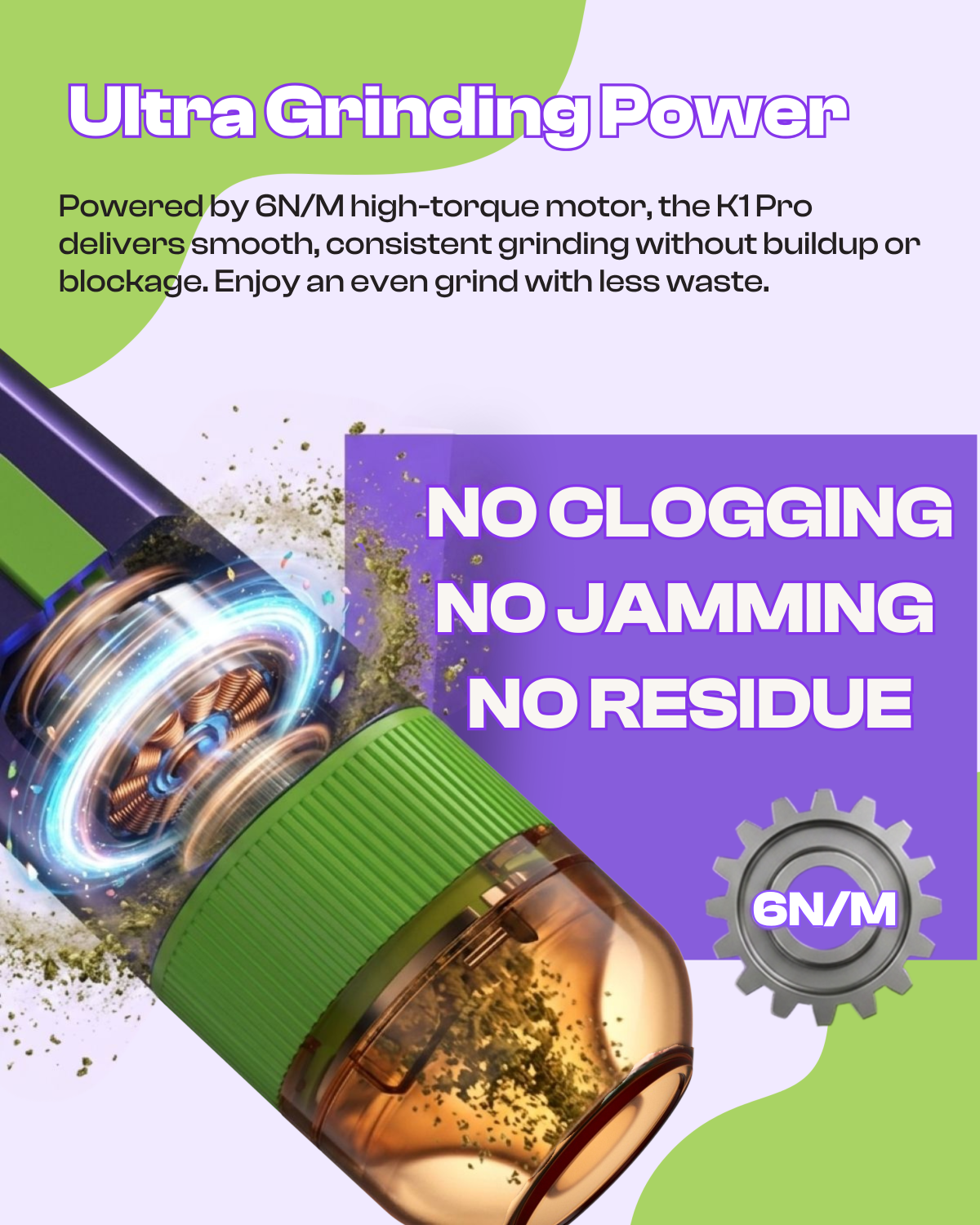 KactusKutter K1 Pro Electric Herb Grinder Automatic 1.5 Grams Spice Mill One-Handed Operation Portable Grinder - Amethyst Pulse