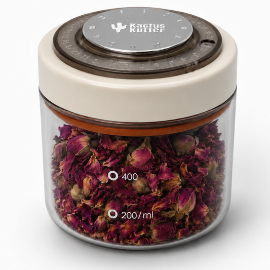KactusKutter Vacuum Sealed Jar 500ml Airtight Containers with Date Tracker, Smell Proof Storage For Herb